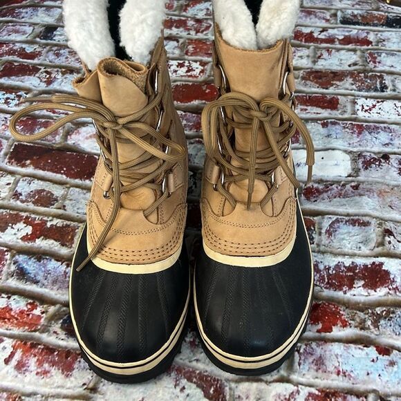 Sorel beige black waterproof mid calf boots - Picture 4 of 9